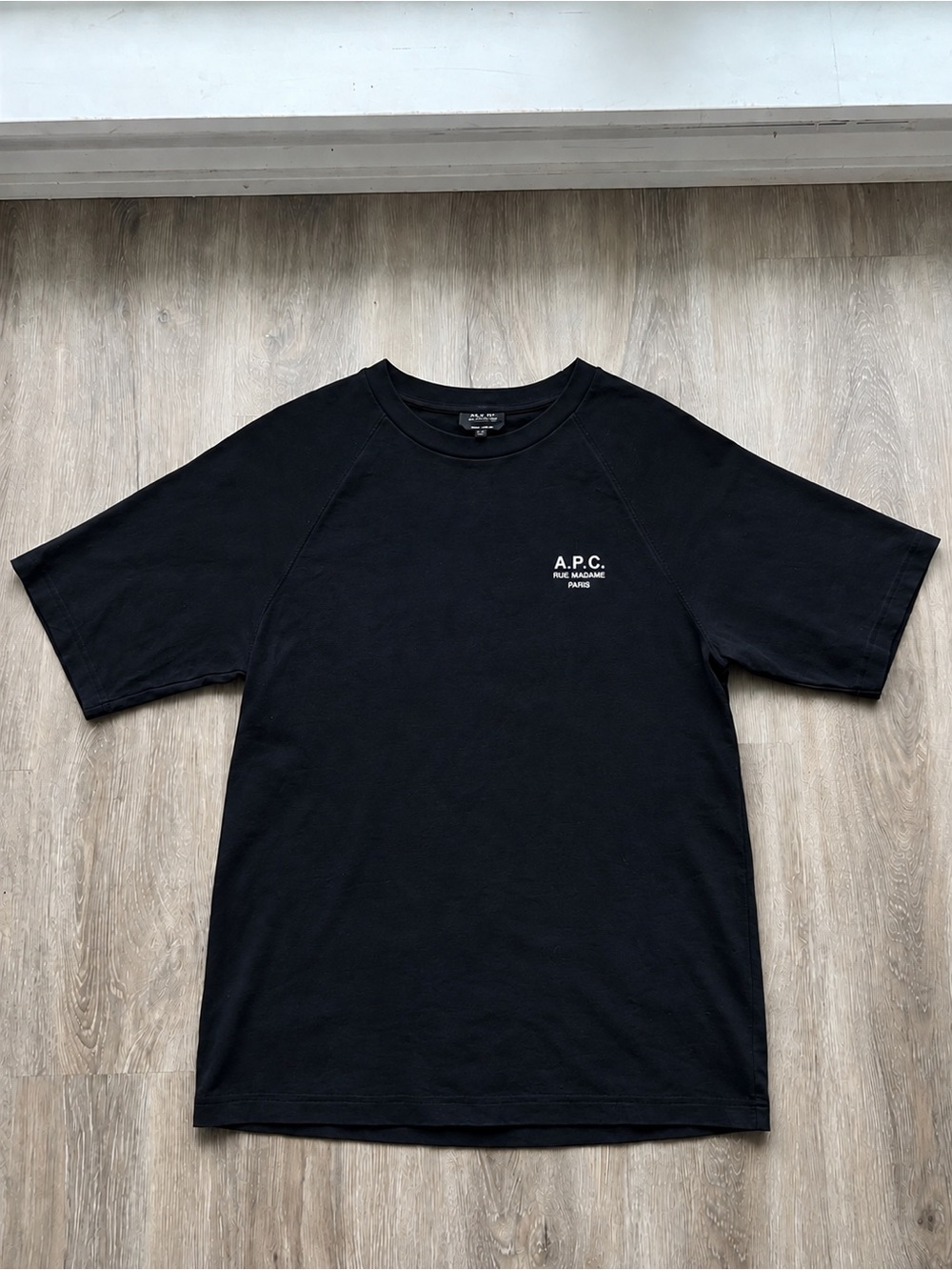 A.P.C. Black Logo Heavy Weight Cotton Sleeve Tee